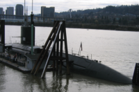Submarine docked