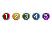 Image of five numbered buttons