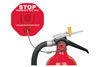 Fire Extinguisher Theft Stopper, a battery-operated alarm featuring a steel cable-operated switch mechanism