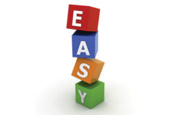 Blocks that spell "easy"