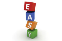 Blocks that spell "easy"
