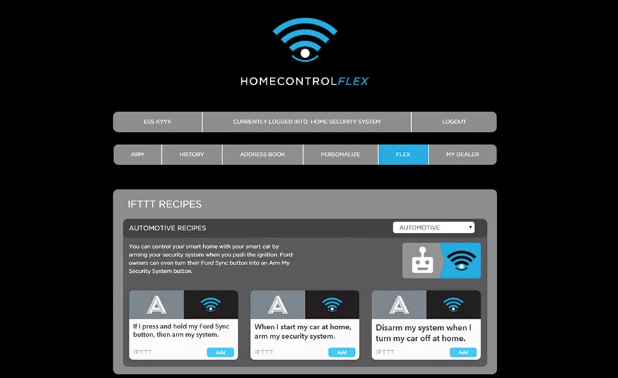 IFTTT; interactive services, security integrators