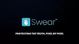 SWEAR logo on black screen