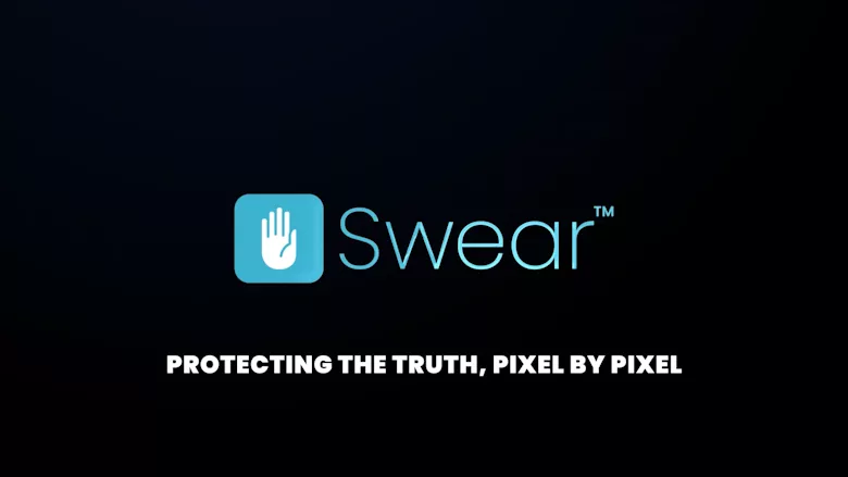 SWEAR logo on black screen