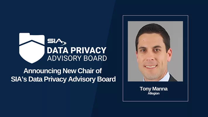 Tony Manna, Allegion, Chair of SIA Data Privacy Advisory Board