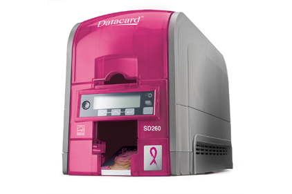 Pink ID card printer