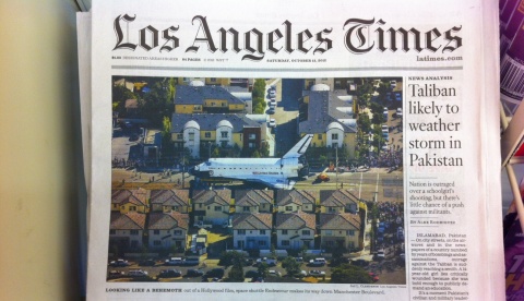 Shuttle on L.A. Times front page