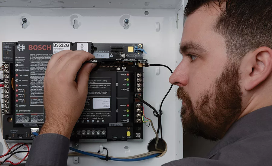 Plug-in communication modules future-proof the control panel, allowing for easy upgrades when communication technology changes