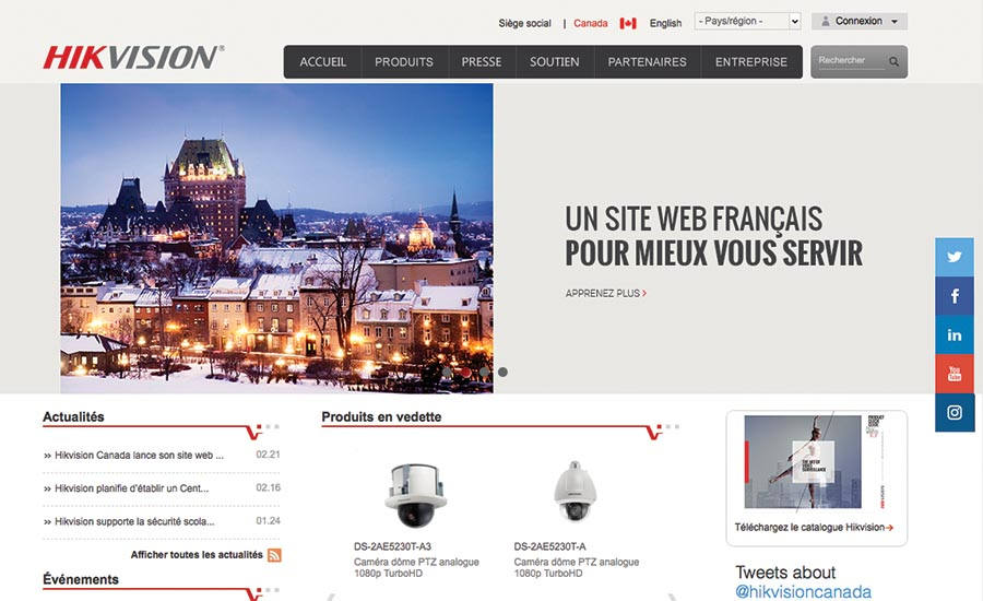 Hikvision Canada Launches French Language Website