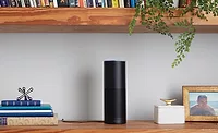 Amazon, which offers Echo (pictured) and the smaller Echo Dot, has the lion’s share of the voice-activated digital assistant market