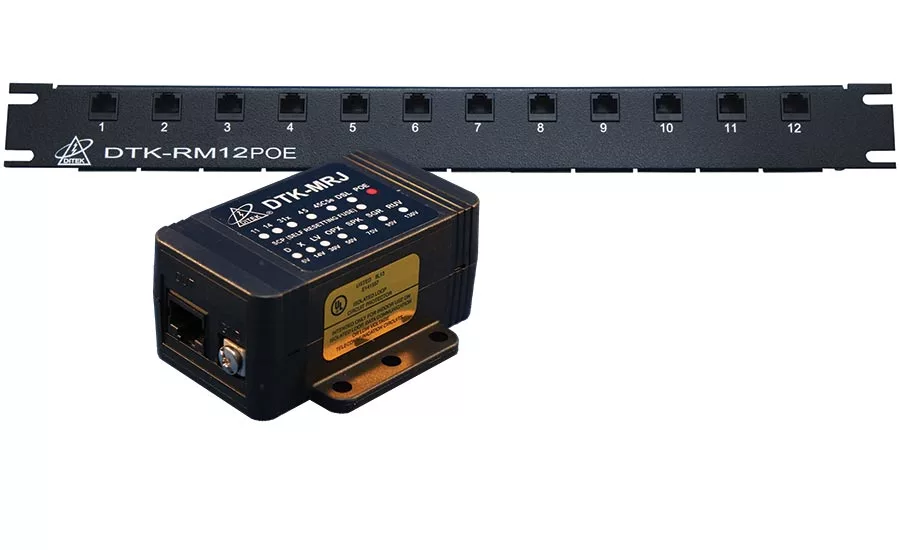 Ditek’s IP network transient protectors come in single and 12-port rack mount versions