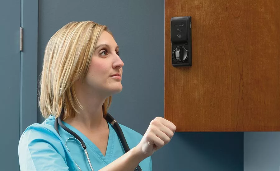 Hospitals are locking down many more areas these days, including cabinets and drug carts