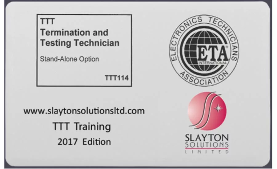 The “Termination and Testing Technician” self-study flash driveA offers complete training in the various techniques