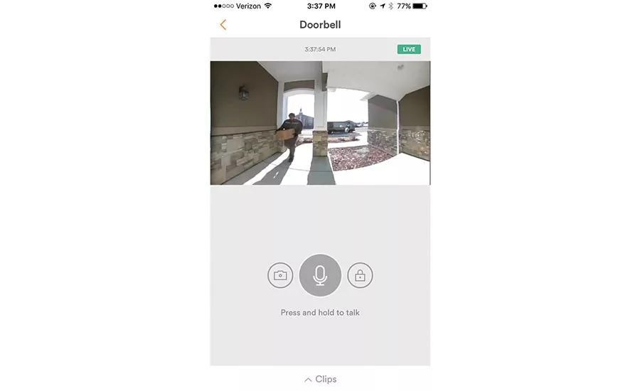 Homeowners can see when packages are delivered and can give instructions to the delivery person