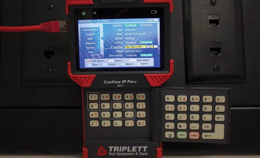 This IP/Analog surveillance video tester does it all