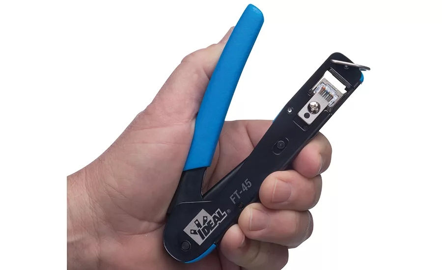 The IDEAL Feed-Thru crimping tool.