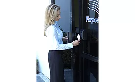Lady at Door