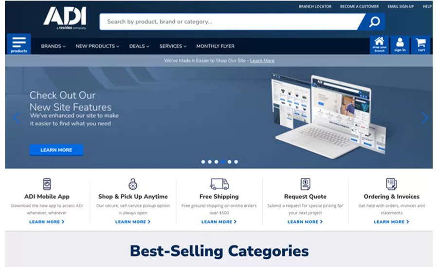 ADI Home Page features