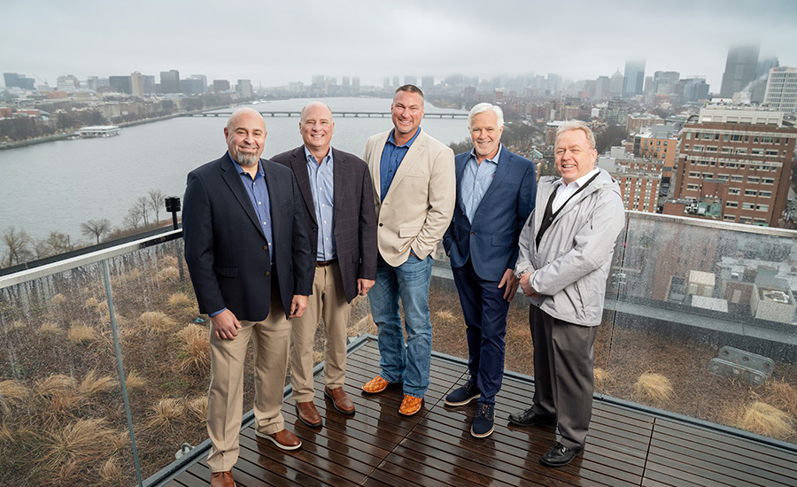 Minuteman team on balcony of Boston University’s Data Science Building