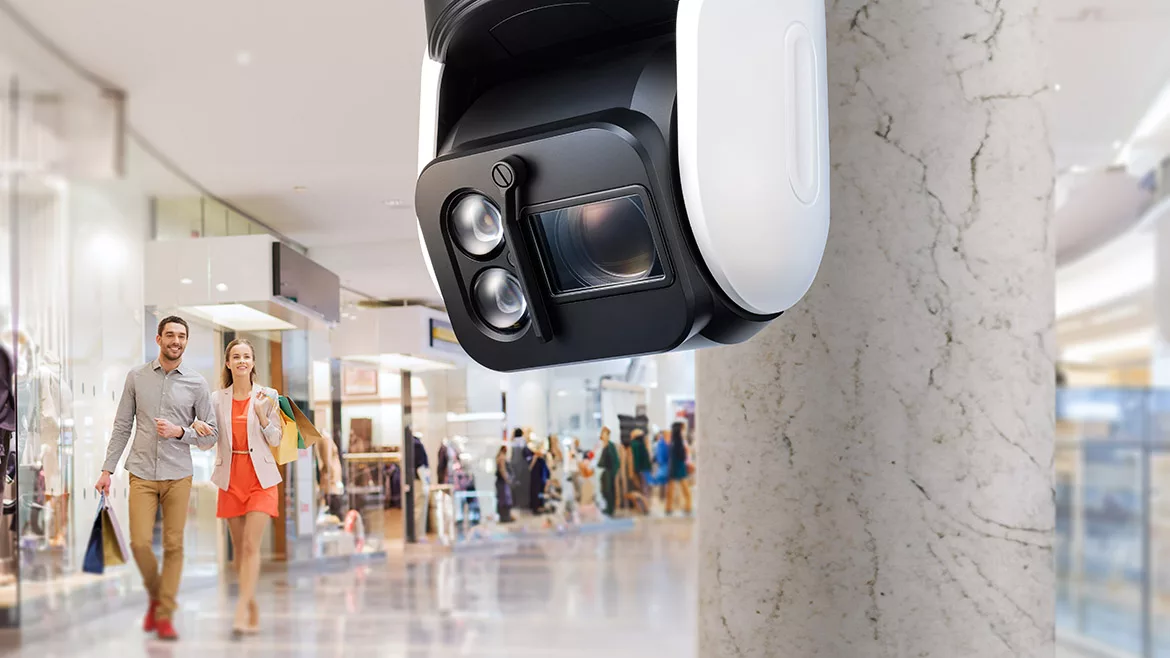 Security camera in a mall