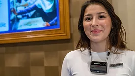 Woman wearing a body camera