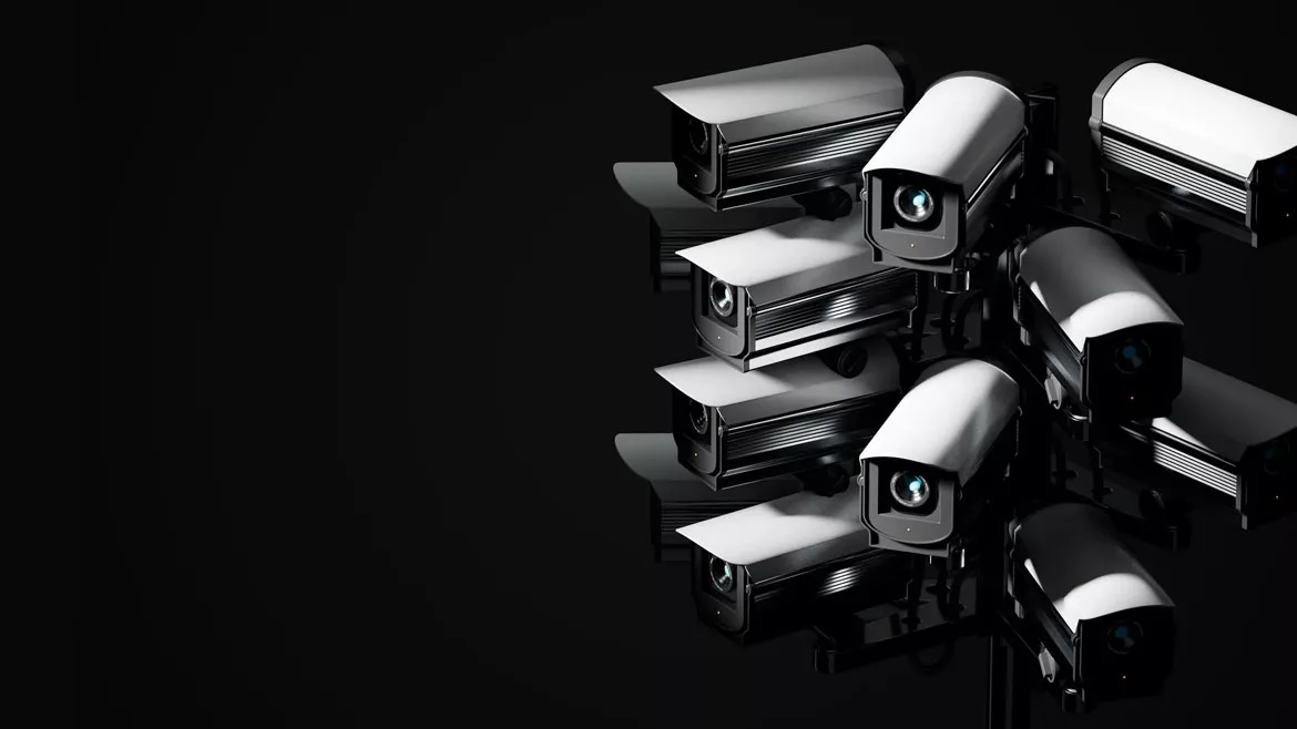 group of video surveillance cameras