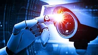 Robotic hand touching a high definition camera