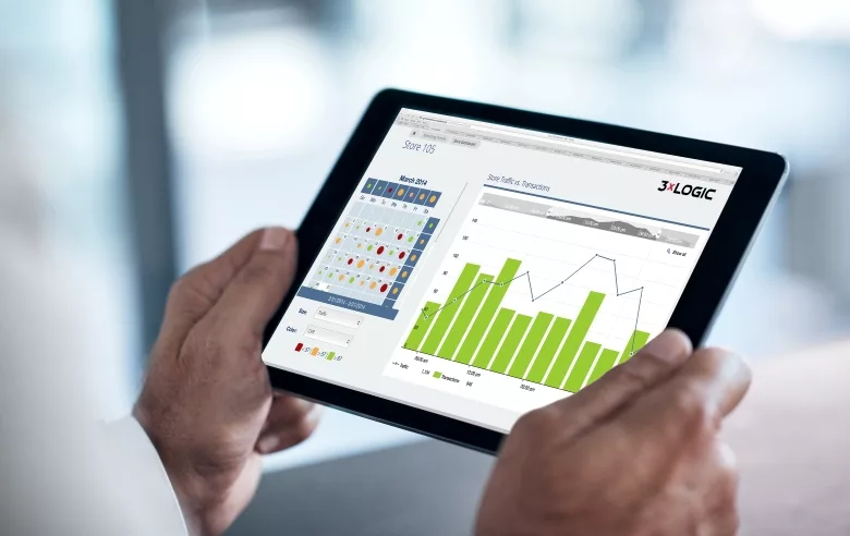 image of 3xLOGIC analytics on a tablet