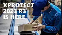 Milestone XProtect image of worker taking package off of a conveyor belt