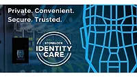 image of stonelock identitycare logo and a cartoon representation of facial recognition