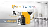 image of PDK's logo, turing AI's logo, and of mobile phones and surveillance cameras