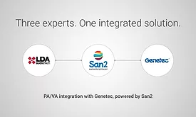 Image of San2, LDA, and Genetec integration grahpic.