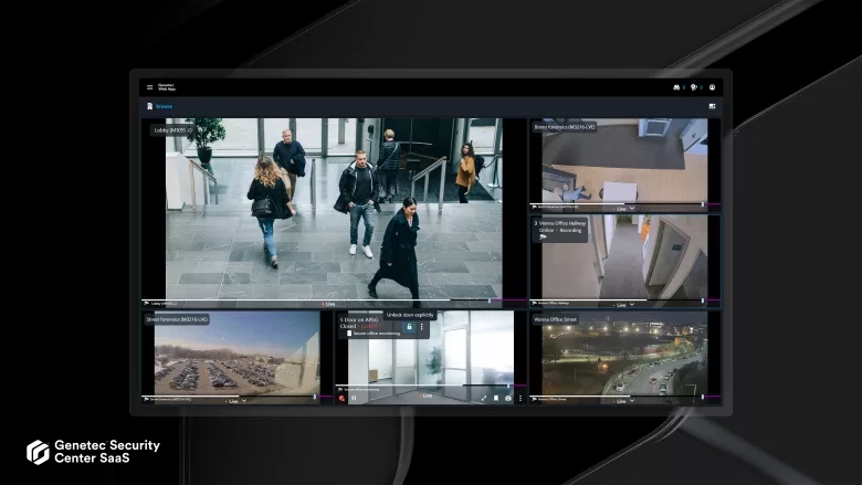 image of Genetec's Security Center SaaS.