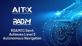 Image of AITX's level 5 autonomous patrolling achievement grahpic.
