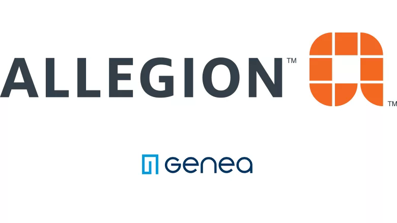 image of Allegion's logo and Genea's logo.