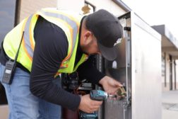 Image of technician installing ALCEA solution in Grand Prairie.