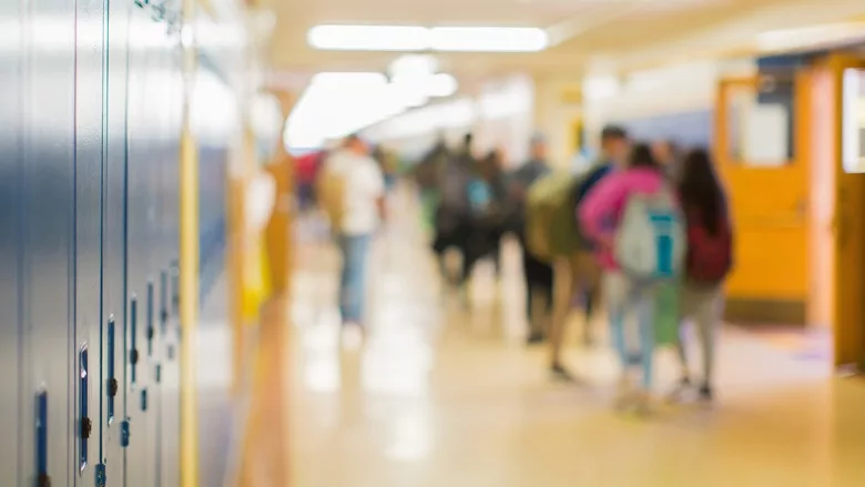 Abstract High School Hallway