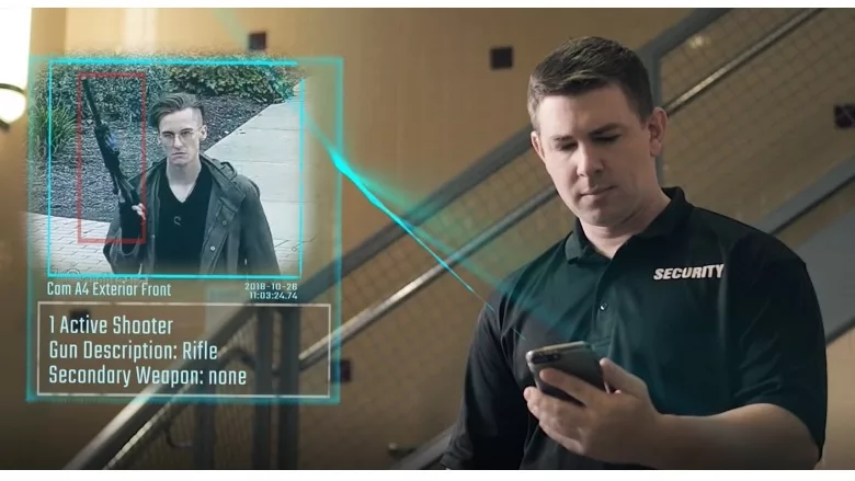image of ZeroEyes gun detection being used on a cell phone