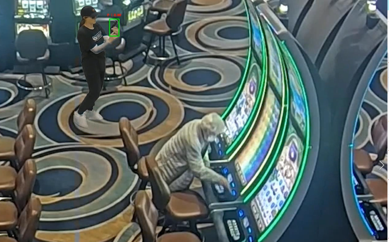 image of ZeroEyes AI gun detection used at the Casino