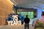 image of the 75th Anniversary sign at ESX