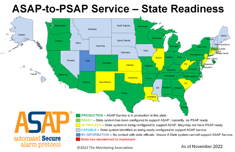 image of ASAP-to-PSAP State Readiness Map