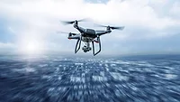 Drone Flying Above City.jpg Drone Flying Above City