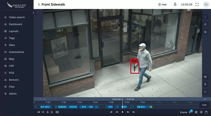 Eagle Eye Gun Detection Interface, Front Sidewalk