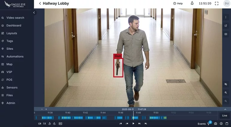 Eagle Eye Gun Detection Interface, Hallway Lobby