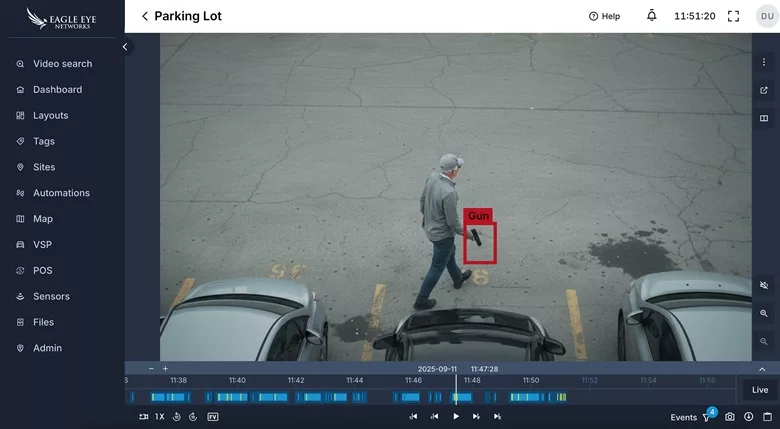 Eagle Eye Gun Detection Interface, Parking Lot