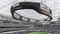 IMRON Jumbotron Image of IMRON on a Jumbotron at a stadium.