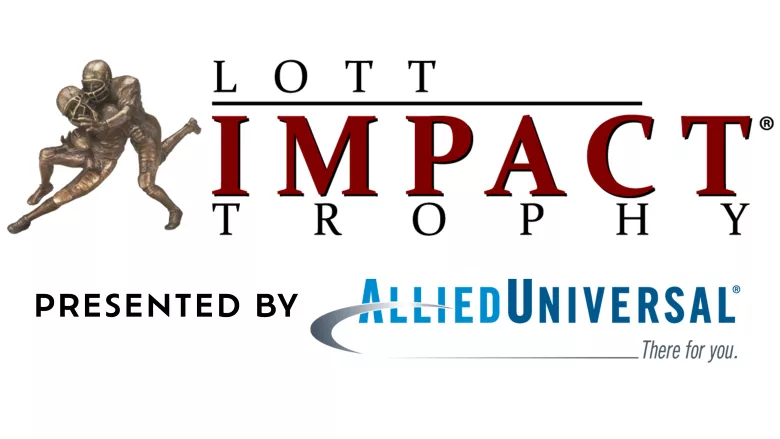 Image of the Lott Trophy Presented by Allied Universal graphic.