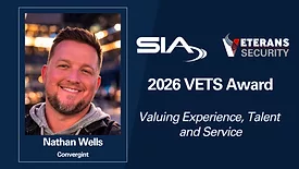 Nathan Wells, Convergint, SIA VETS Award Banner