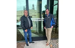 Image of Rod DiBona, COO of Pye-Barker's sprinkler division, and Gary Peterson, president and CEO at Automatic Fire Sprinklers. 