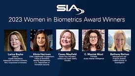 image of the five SIA Women in Biometrics Awards 2023 winners